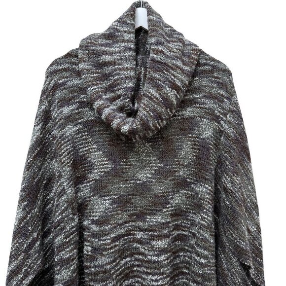 CHLOE K. Poncho Sweater Size XL Gray Knit Cowl Neck Womens Top - Picture 2 of 7